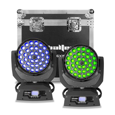 Cabezas movil 36 Leds RGBW de 15 watts con zoom (2 Cabezas + case)