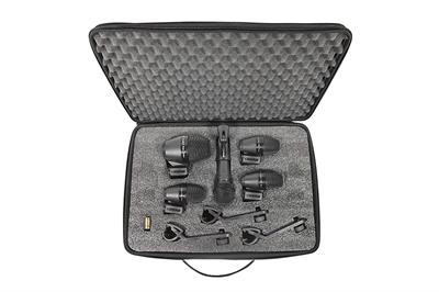 Paquete de 5 micrófonos p/batería, 3 x PGA56, 1 x PGA52, 1 x PGA57, 5 cables y 3 soiportes