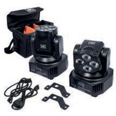 MINI CABEZAS WASH 4X12 
WATTS, RGBWA+UV 2 PIEZAS 
EN MALETA DE TRANSPORTE