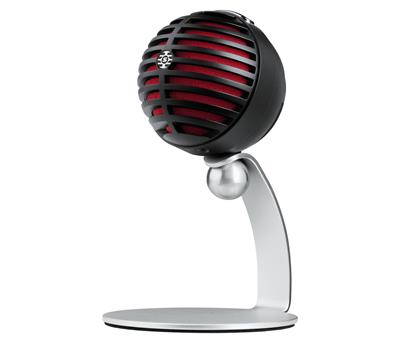 Micrófono digital de condensador, con base metálica de mesa, incluye cables USB y Lightning, color negro