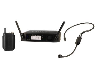 Transmisor bodypack, receptor y micrófono de diadema, condensador, cardioide PGA31