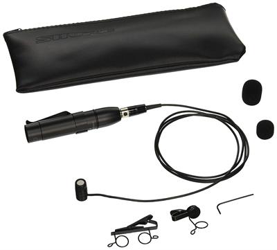 Lavalier, condensador, omni, Miniatura, cable 1.2 m, preamplificador en línea, XLR