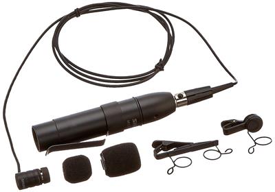Lavalier, condensador, cardioide, Miniatura, cable 1.2 m, preamplificador en línea, XLR