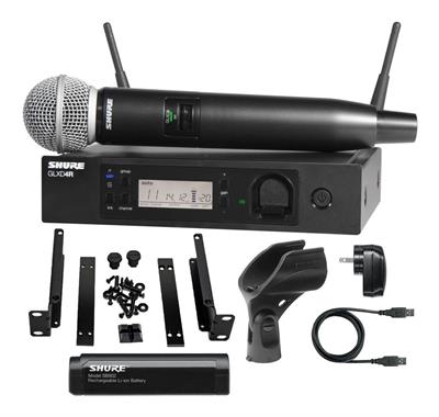 Sistema inalámbrico montable en rack con transmisor de mano con SM58