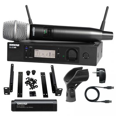 Sistema inalámbrico montable en rack con transmisor de mano con SM86