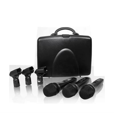 Set de 3 micrófonos profesionales con estuche y clip