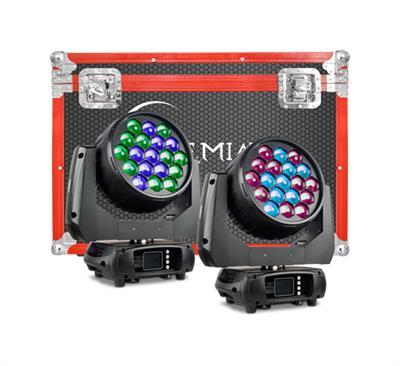 Cabeza robótica Big Eye, Wash, Beam, 19 Leds de 15 Watts,  4 en 1 RGBW 4 Modos: DMX512, Arnet, Audioritmico, Maestro/esclavo