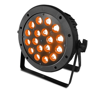 Par Led Interior 18X10 Watts RGBA, 4 en 1, 8 canales DMX512 LED. Gran sistema de mezcla de colores R (Rojo), G (Verde), B (Azul), A (Ámbar)