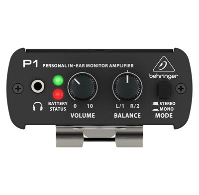 Amplificador In-ear monitor para aplicaciones de monitor personal, audífonos dealta potencia de salida y a prueba de baterías, entradas XLR dual que permiten operación mono o estéreo de 2 canales, funcionamiento mono / estéreo conmutable con función de mezcla, controles de nivel y balance / mezcla, funciona hasta 12 horas con una batería de 9V (no incluida).