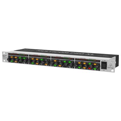 Compresor, expansor, gate y limitador de pico de 4 canales con enhancer dinámico conmutable para un audio brillante y animado incluso con compresión pesada, circuito de compresión IKA conmutable, expansor/gate IRC para supresión de ruido virtualmente inaudible, circuitos limitadores de picos IGC (control de ganancia interactivo) que combina clipper y limitador de programas