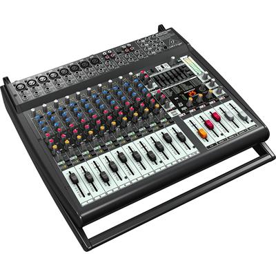 Mezcladora amplificada de 16 canales (8 canales mono y 4 estéreo) más una E/S Tape separada, potencia de 2 x 800 watts (1600 watts en modo puente), revolucionaria tecnología de amplificador Clase D, enorme potencia, increíble rendimiento sónico, procesador MultiFX de 24 bits con calidad de estudio con 100 impresionantes preajustes que incluyen reverb, chorus, flanger, delay, pitch shifter y varios multiefectos