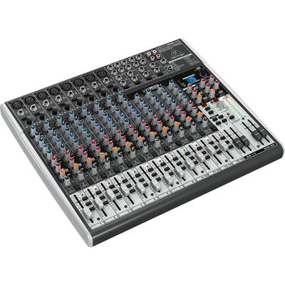Mezcladora análoga premium de 22 entradas y 2/2 buses, alto headroom, 8 preamplificadores Xenyx de micrófono de vanguardia, 8 compresores de grado de estudio con una funcionalidad y LED de control súper fácil de manejar para un sonido vocal e instrumental profesional, ecualizadores británicos neo-clásicos de 3 bandas de ecualización semi-paramétrica para un sonido cálido y musical, nuevo procesador de FX con 16 preajustes editables