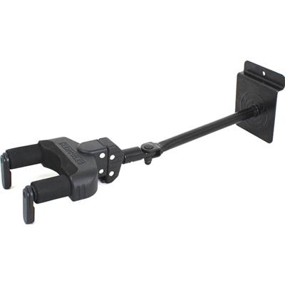 Soporte Hercules para guitarra, montable en panel ranurado, cuello ajustable