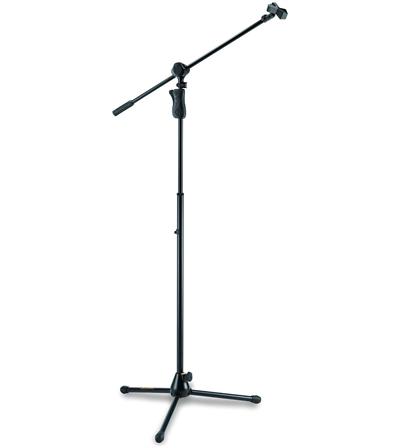 Soporte para micrófono, boom con sistema “EZ-Retainer”, adaptador Quick-N-EZ, sistema de ajuste de altura, base trípode