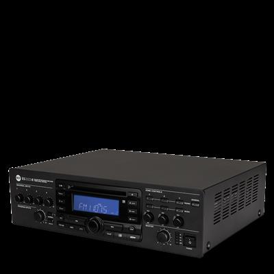 ES 3323 II
CD-USB/MP3 PLAYER / FM TUNER / MIXER AMPLIFIER / 3 ZONE CONTROL - BLUETOOTH CONNECTION WITH EXTERNAL DEVICES
IR REMOTE CONTROL FOR CD - USB/MP3 PLAYER & TUNER FUNCTIONS
FULL DIGITAL TECHNOLOGY AMPLIFIER 320W RMS, 100V-70V OUTPUTS
4 UNIVERSAL INPUTS WITH PHANTOM FACILITY, PRESENCE CONTROL AND PER-CHANNEL HIGH-PASS FILTERS
