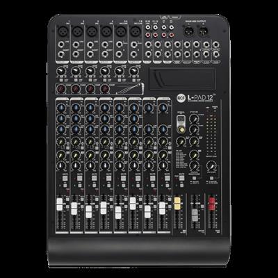 L-PAD 12CX
CONSOLA DE MEZCLA DE 12 CANALES CON EFECTOS
6 ENTRADAS MONO + 4 ENTRADAS ESTÉREO
4 COMPRESORES (C.1-C4)
EFECTOS DIGITALES INTERNOS CON 99 PRESETS
FUENTE DE ALIMENTACIÓN INTERNA: 100V-240V, 50-60HZ, 40W
