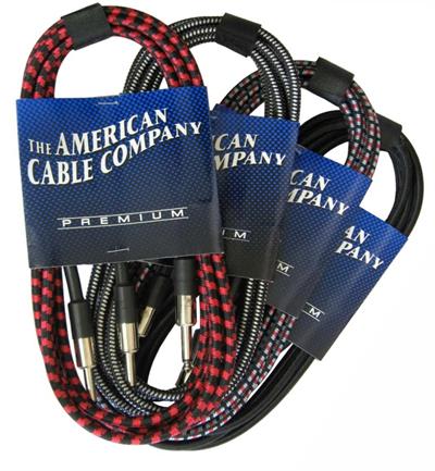 CABLE DE INSTRUMENTO DE PLUG A PLUG 6.3 CON FORRO EXTERIOR TEXTIL SERIE PREMIUM. 6 METROS DE LARGO 