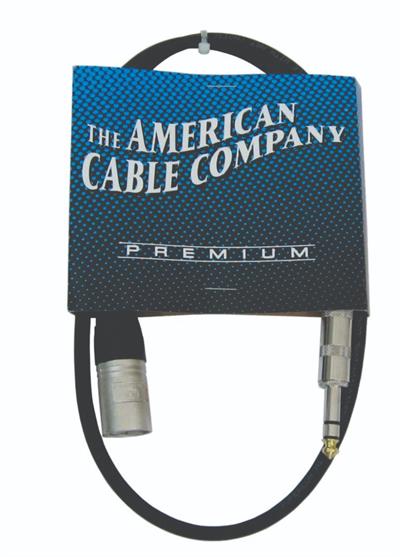 CABLE XLR MACHO A PLUG STEREO CALIDAD PREMIUM LARGO 3 MTS