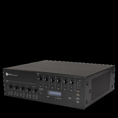 ZM 2124
UNIDAD CENTRAL AMPLIFICADA DE 240 W PARA 6 ZONAS
ARQUITECTURA DE BUS DOBLE
ENTRADA PARA CONSOLAS DE MEGAFONÍA PARA ENCADENAR HASTA 6 DISPOSITIVOS, UNA ENTRADA AUXILIAR Y UNA ENTRADA DE EMERGENCIA GENERAL EN EL BUS PRIMARIO DE PRECEDENCIA
4 ENTRADAS, 2 PARA MICRÓFONO Y 2 UNIVERSALES, 3 ENTRADAS AUXILIARES SELECCIONABLES CON CONTROLES DE VOLUMEN Y TONO INDIVIDUALES Y PRIORIDAD CONFIGURABLE EN EL BUS SECUNDARIO
AMPLIFICADOR DE VOLTAJE CONSTANTE DE 240 W CON VÚ METRO PARA MONITORIZAR EL NIVEL DE LA SEÑAL DE SALIDA E INDICACIÓN DE SOBRECARGA.