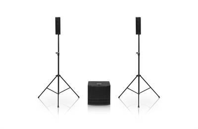 Los componentes de las cajas superiores están alineados mecánicamente (Logarithmic Curved Column Array) con el objetivo de incrementar la cobertura del haz de sonido vertical. Además, posee un “corrector de fase de doble anillo” especial que incrementa la cobertura horizontal y confiere al sistema un sonido rico y cristalino.