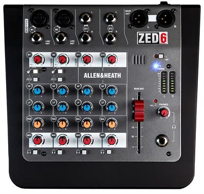 Mezclador analógico compacto de 6 entradas
ZED-6 ha sido creado para músicos, cantantes / compositores y lugares que buscan la reconocida construcción y calidad de audio de Allen & Heath en un formato compacto y portátil