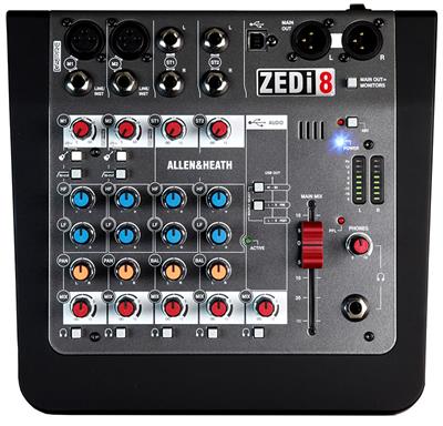 ZEDi-8
Mezclador compacto híbrido / interfaz USB
ZEDi-8 brinda a los músicos, artistas de grabación y lugares la solidez y el control práctico de un mezclador analógico, junto con la versatilidad y conveniencia de una interfaz USB 2 × 2.