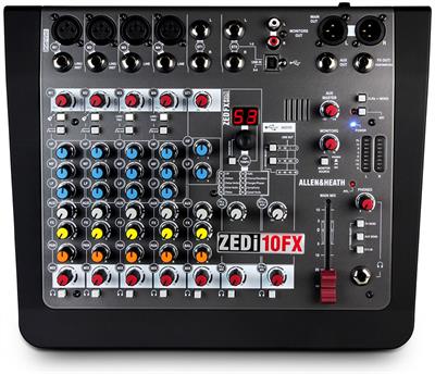 ZEDi-10FX
Mezclador compacto híbrido / interfaz USB 4 × 4 con FX