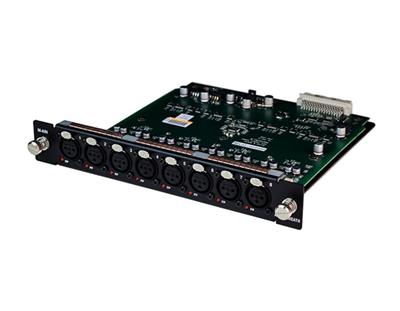 Allen & Heath M-DL-AIN-A
8 recallable preamps with XLR connectors for balanced or unbalanced microphone and line level signals. Gain, Pad and 48V are digitally controlled within the preamp.