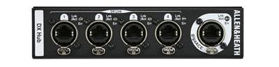 oncentrador expansor DX remoto
El DX Hub es un concentrador de red de audio remoto que se puede conectar a cualquier mezclador Allen & Heath AHM-64, SQ o Avantis a través de SLink, o cualquier mezclador Avantis o sistema dLive equipado con un módulo de E / S gigaACE. Proporciona 4 puertos DX Link, cada uno con 32 × 32 canales de audio de 96 kHz, que se pueden utilizar para conectarse a unidades de expansión DX.