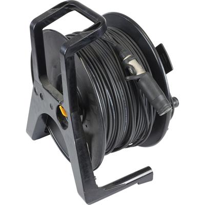 Cable de fibra óptica multimodo reforzado (bobina de 150 metros), conectores Neutrik opticalCON DUO NKO2-A, longitud de 150 metros, incluye tambor Schill GT31 con armazón de goma y asa de transporte integral, conexión de fibra óptica LC-Duplex, protección (cuando está acoplado) IP65, peso: 14.5 kg.
