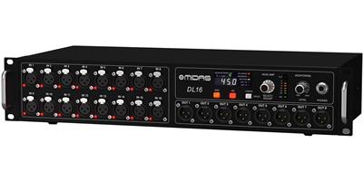 Medusa digital de 16 entradas y 8 salidas, 16 preamps MIDAS con potencia phantom, conectividad de sistema de monitoreo personal Ultranet para aplicaciones in-ear, salidas ADAT duales para usar en modo splitter y aplicaciones independientes de varios núcleos digitales, dos puertos AES-3 (AES/EBU),