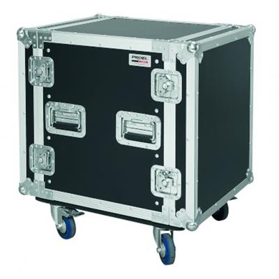 ESTUCHE DE RACK PROFESIONAL DE 19" PARA 12 UNIDADES, CON 4 RUESAS DE 100M (2 CON FRENO).