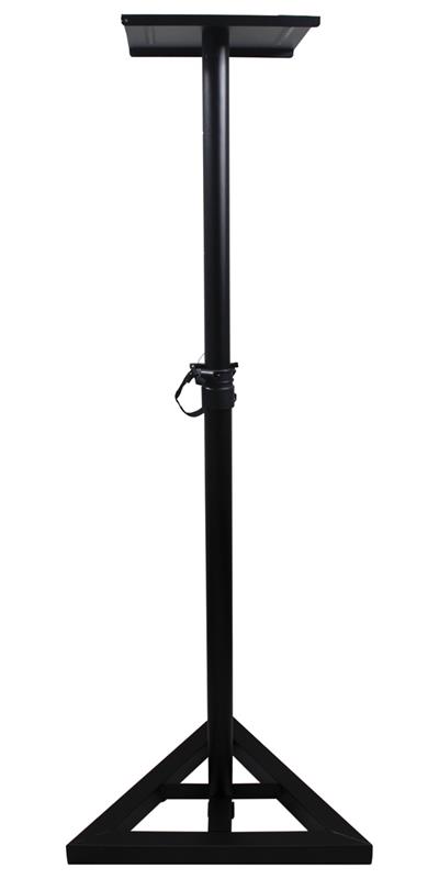 SOPORTE PARA MONITOR DE ESTUDIO DE ACERO PLATAFORMA CUADRADA CON ALMOHADILLA ANTIDESLIZANTE, SITEMA DE PIN DE SEGURIDAD. INCLUYE PICOS Y PATAS DE GOMA.