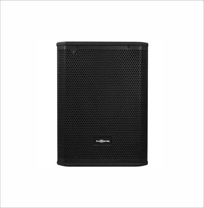 Subwoofer activo de 12" pulgadas, altavoz de ferrita con bobina móvil de 3.5" pulgadas, respuesta de frecuencia: 45 Hz - 500 Hz, SPL máximo continuo: 124 dB, procesador DSP, circuitería de amplificación Clase D, potencia nominal: 1200 watts