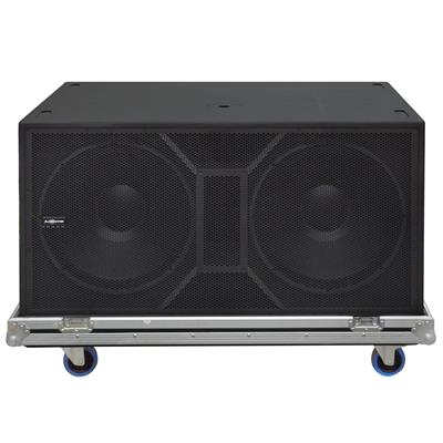 Subwoofer pasivo con impactantes graves de hasta 30 Hz, driver Beyma de neodimio de 18" con bobina móvil de 4", potencia RMS: 2400W, potencia programa: 4800W, potencia pico: 9600W, impedancia: 4 ohms