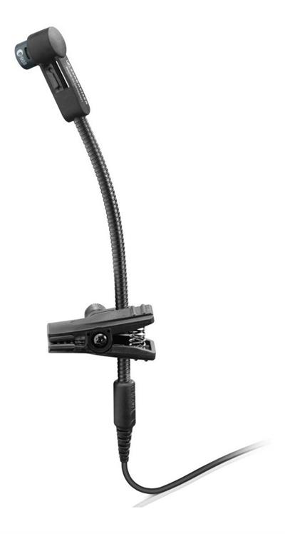 Micrófono profesional, cardioide, condensador y con cuello de ganso para una definición asombrosa. Es ideal para instrumentos de viento, congas, y tambores con suspensión de flotación libre. Se monta y posiciona fácilmente. Tiene un cable de preamplificador inteligente, phantom power y control de nivel.