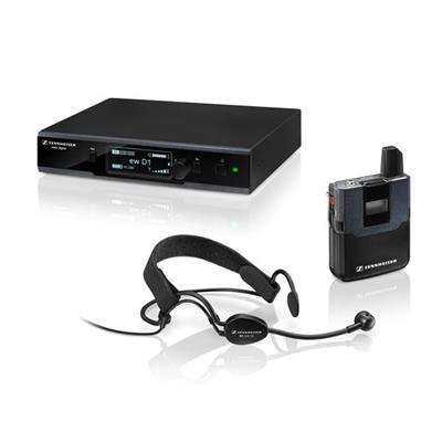 Set de micrófono de diadema evolution wireless D1 con cabeza de micrófono ME 3-II para escenario.