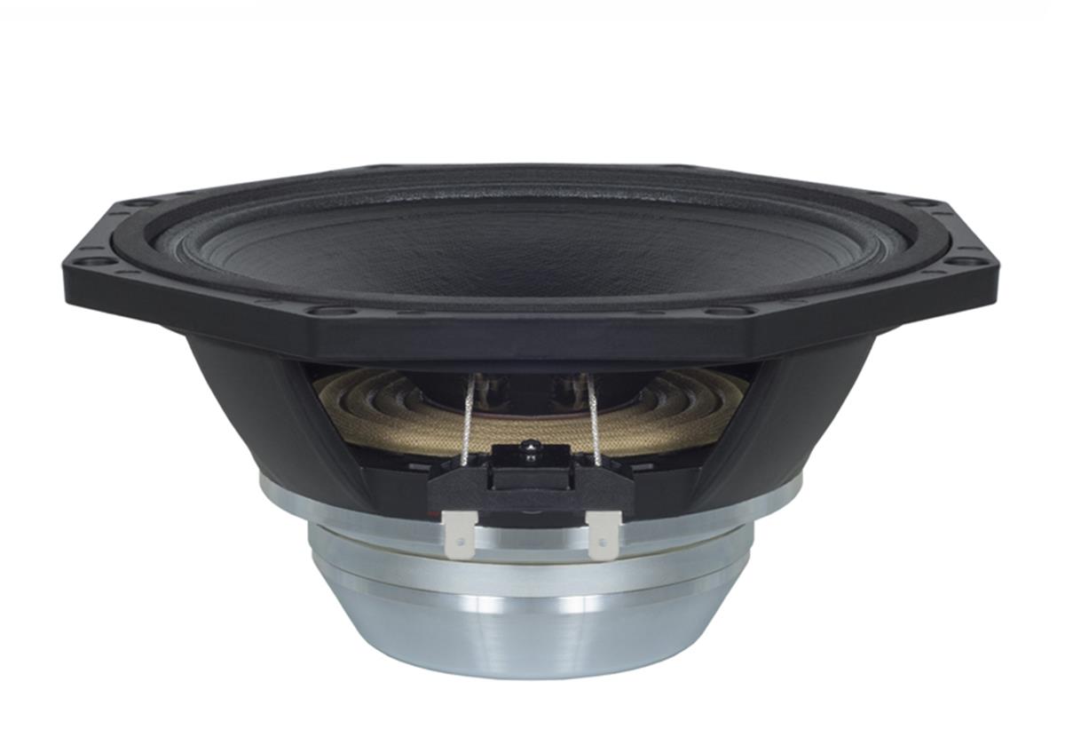 BOCINA  8PULG BOBINA  2PULG P/MED - GRAV. 200 WTS RMS A 8? RF.70 - 3KHZ SENSIBILIDAD 9