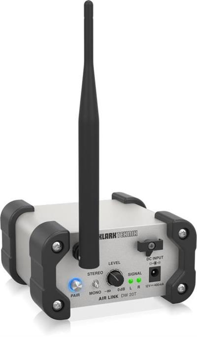 Transmisor inalámbrico estéreo de 2.4 GHz para transmisión de audio estéreo de alto rendimiento, (para transmitir junto con el receptor DW20R, que se vende por separado), ideal para espacios de hospitalidad y eventos, venta minorista y audio para el hogar, capaz de transmitir a múltiples receptores (no incluidos)