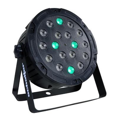 El modelo S-PARFIVE es un cañón led de 18x3w con chasis de plástico, el cual tiene un diseño compacto y ligero, es fácil de transportar ya sea en maleta o en case, por lo tanto resulta de muy buena utilidad para DJ’s, grupos musicales, etc.  Tiene un ángulo de 60°, ésto hace que tenga mayor alcance, éste modelo cuenta con la gama de colores RGB (seccionados).