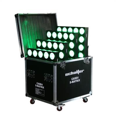 La S-Matrix contiene efectos de LED de múltiples aplicaciones, proyección de gráficos mediante el control por interfaz DMX Pro, letras y números pre cargados, anclaje entre módulos para armado de pantallas.