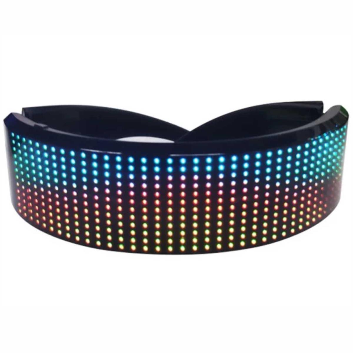 Gafas de colores brillantes personalizables, programables con Bluetooth 4.0 RGB, gafas LED de color completo brillantes, recargables por USB, estilo futuro, gafas de luz LED