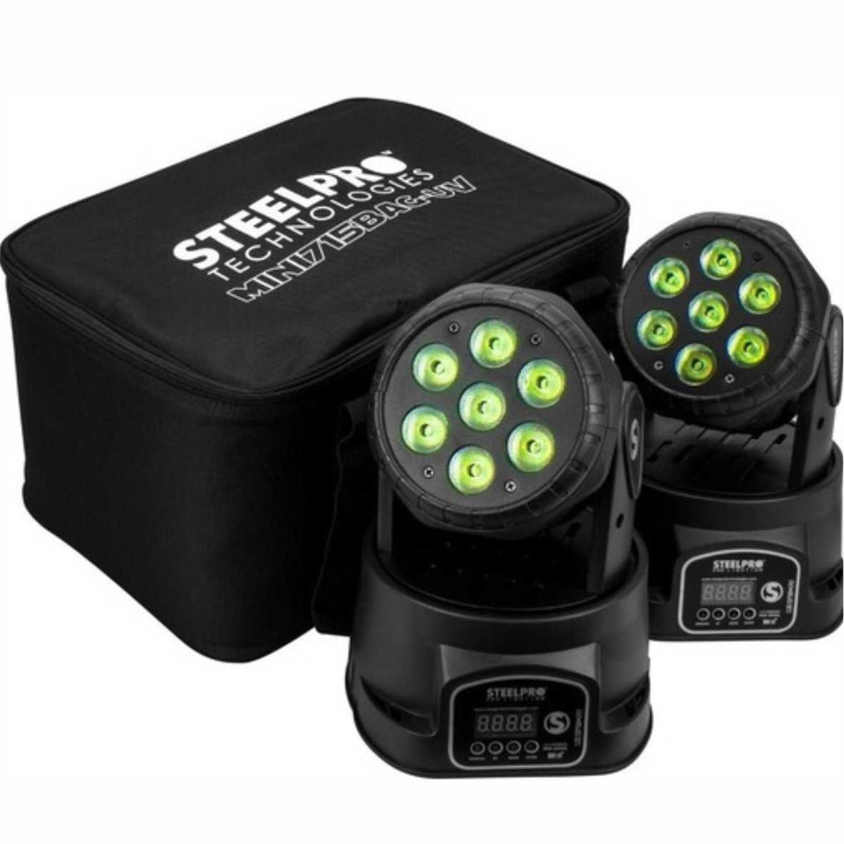 Maleta con 2 Cabezas Móvil LED WASH, 7 LED X 15 
Watts RGBW 4en1.