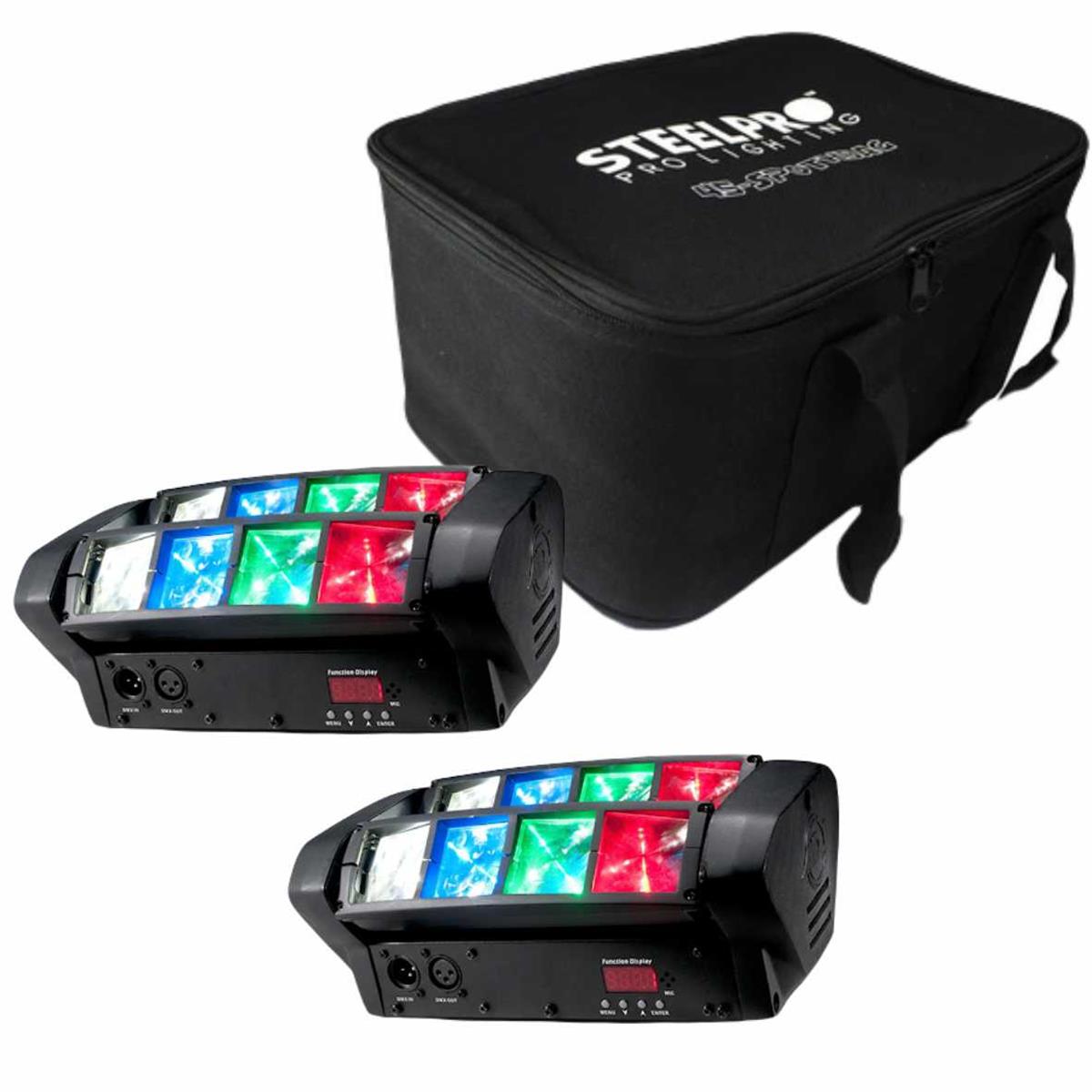 Bag con 2 Cabezas Movil Minispider LED "FX" 8Leds 
x 10Watts RGBW 