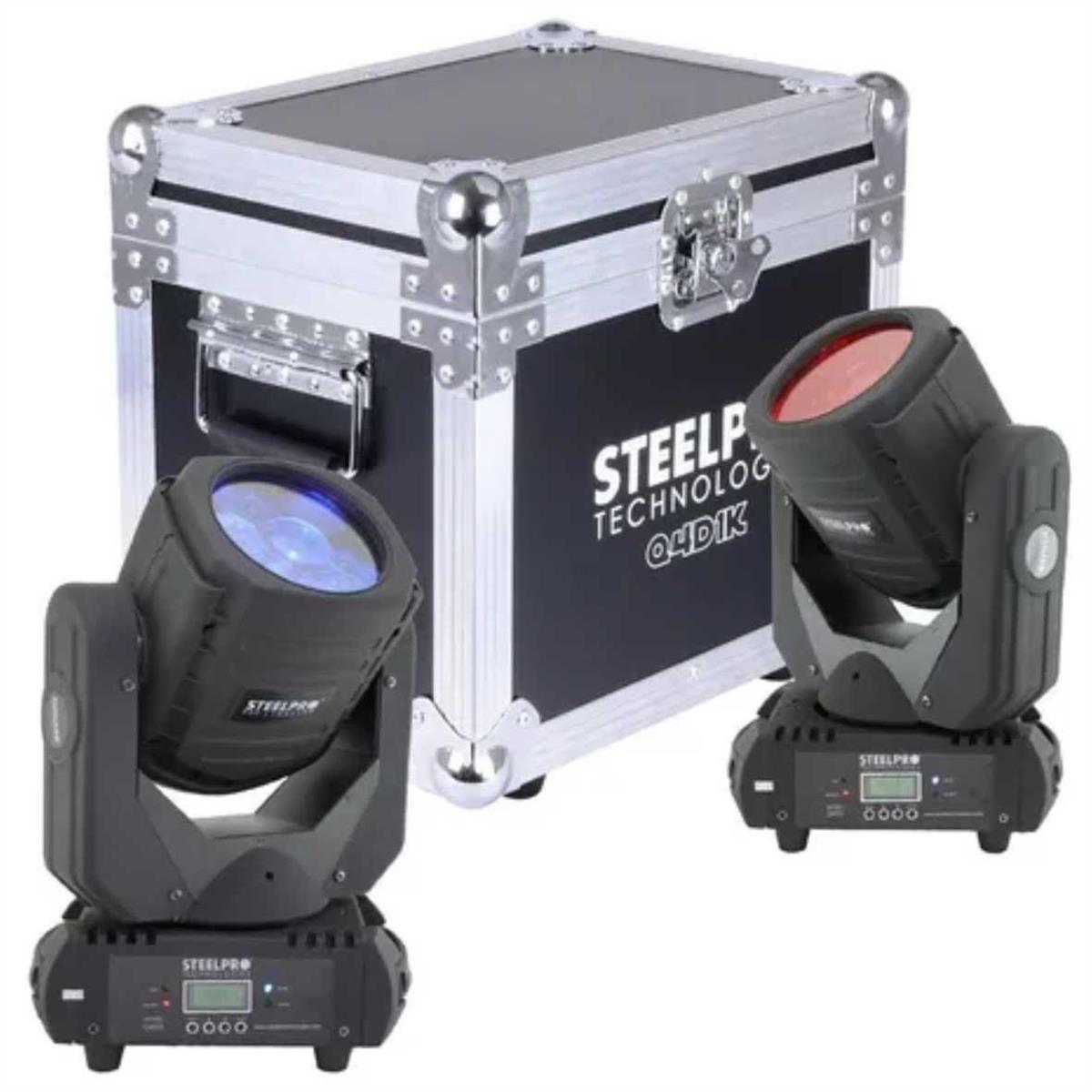 Case con 2 Cabezas Movil LED BEAM (Efecto 
Caleidoscopio), 4Leds x 40Watts, ALTA POTENCIA.