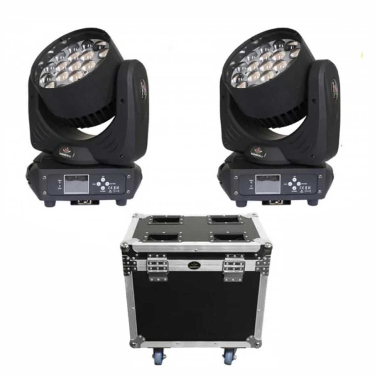 
Case con 2 Cabezas Movil BEAM/WASH 
Profecionales , Efec Arcoiris/Caleidoscopio 230Watts 
ALTA POTENCIA