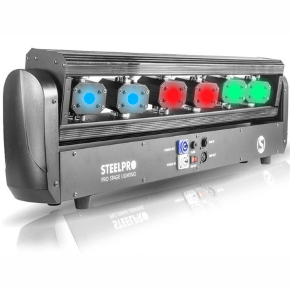 BARRA MOVIL DobleTildeo LASER RGB, 2 pcs Rojo 
x 500mW, 2 pcs Verde x 80mW, 2 pcs Azul x 500mW.