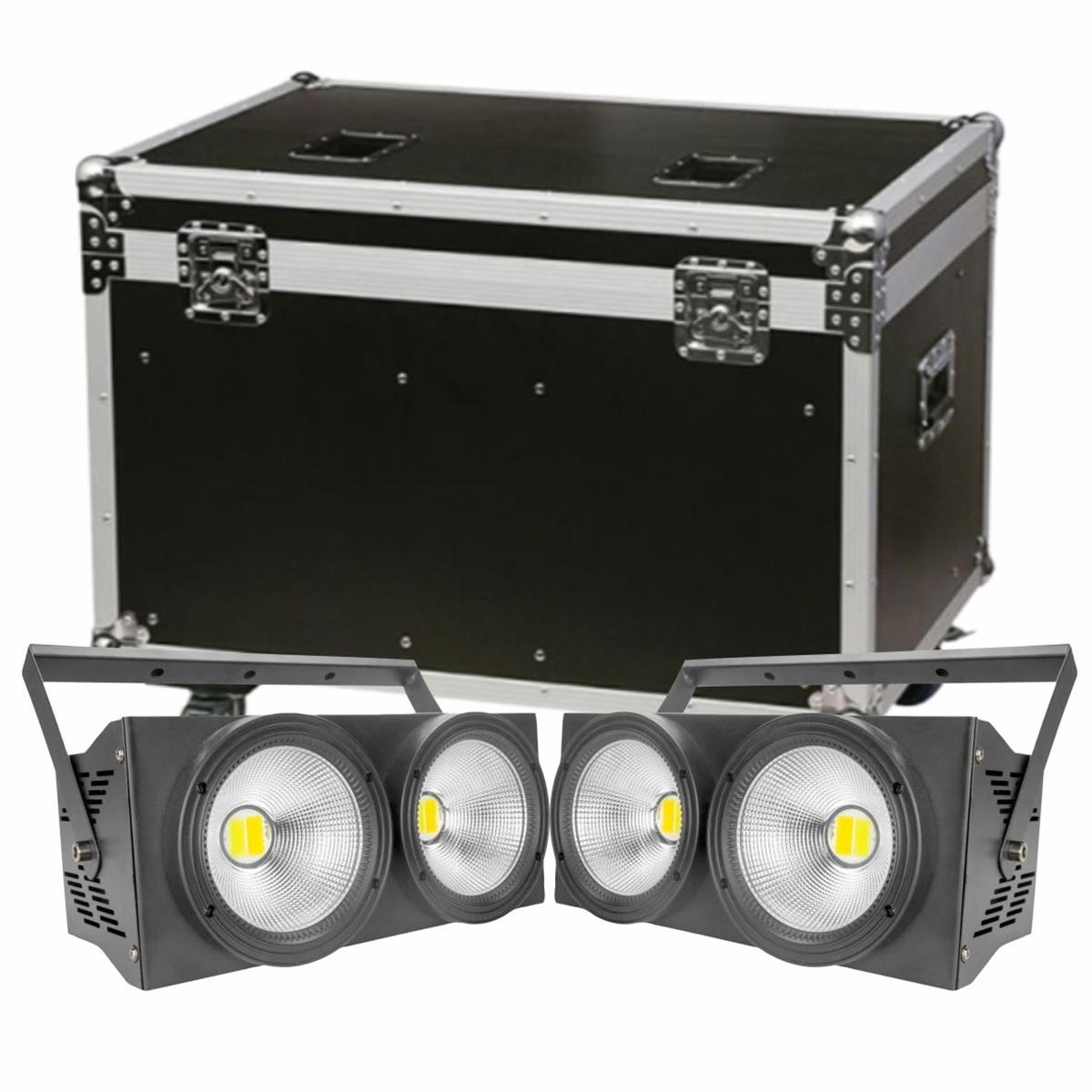 CASE CON 4 BLINDER LED (SEGADOR), 2Leds X 
100Wats, BLANCO CALIDO Y FRIO.