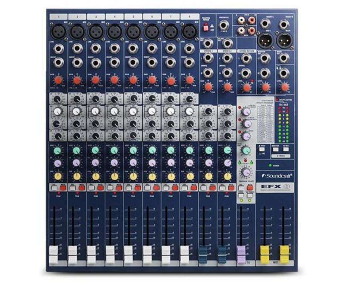 MEZCLADORA PASIVA 12 CANALES (8 DIRECTOS, 4 COMPARTIDOS) SOUNDCRAFT EFX8 RW-5758US