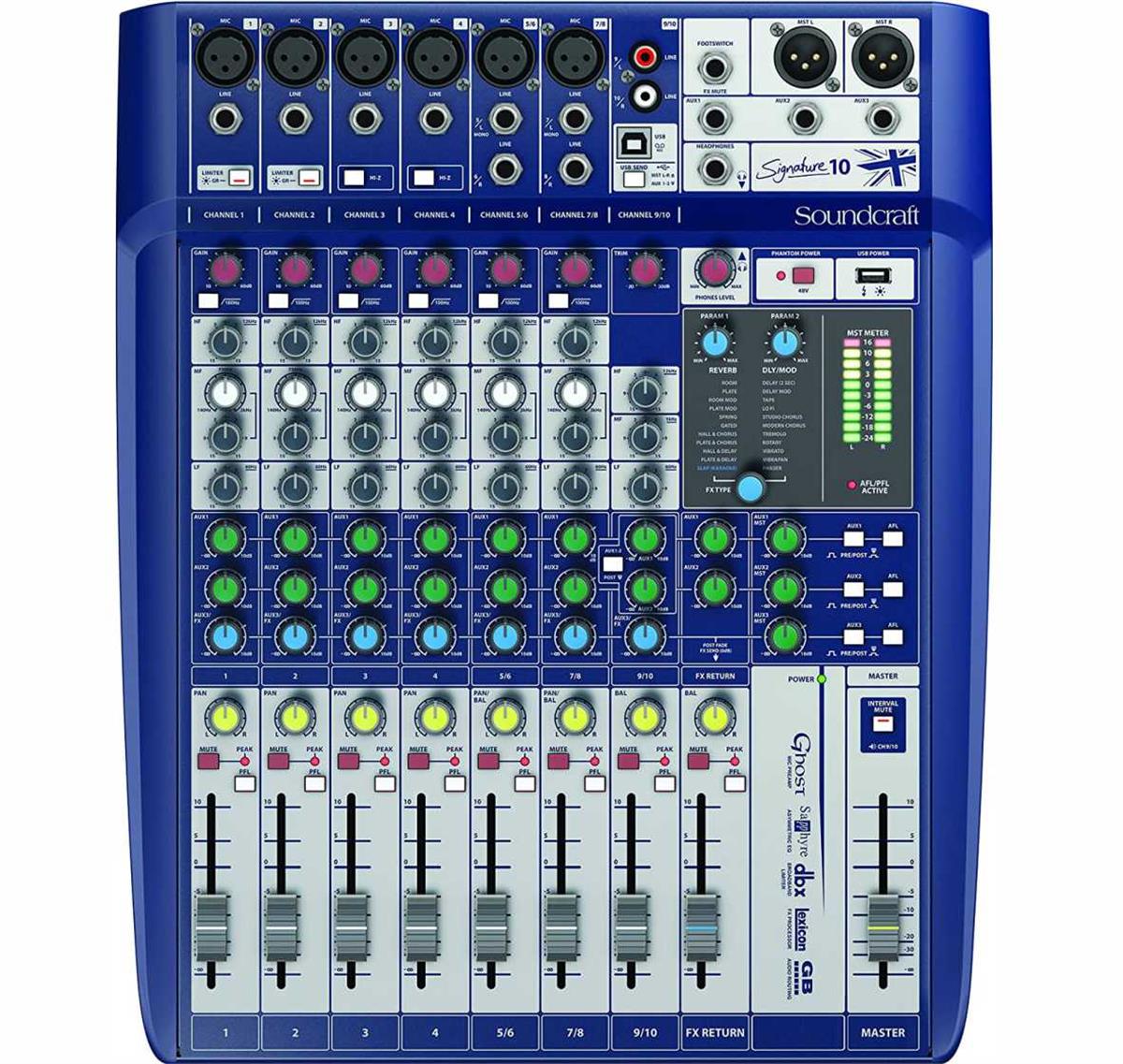 Soundcraft Signature 10 Mezclador analógico de 10 canales con efectos Lexicon incorporados